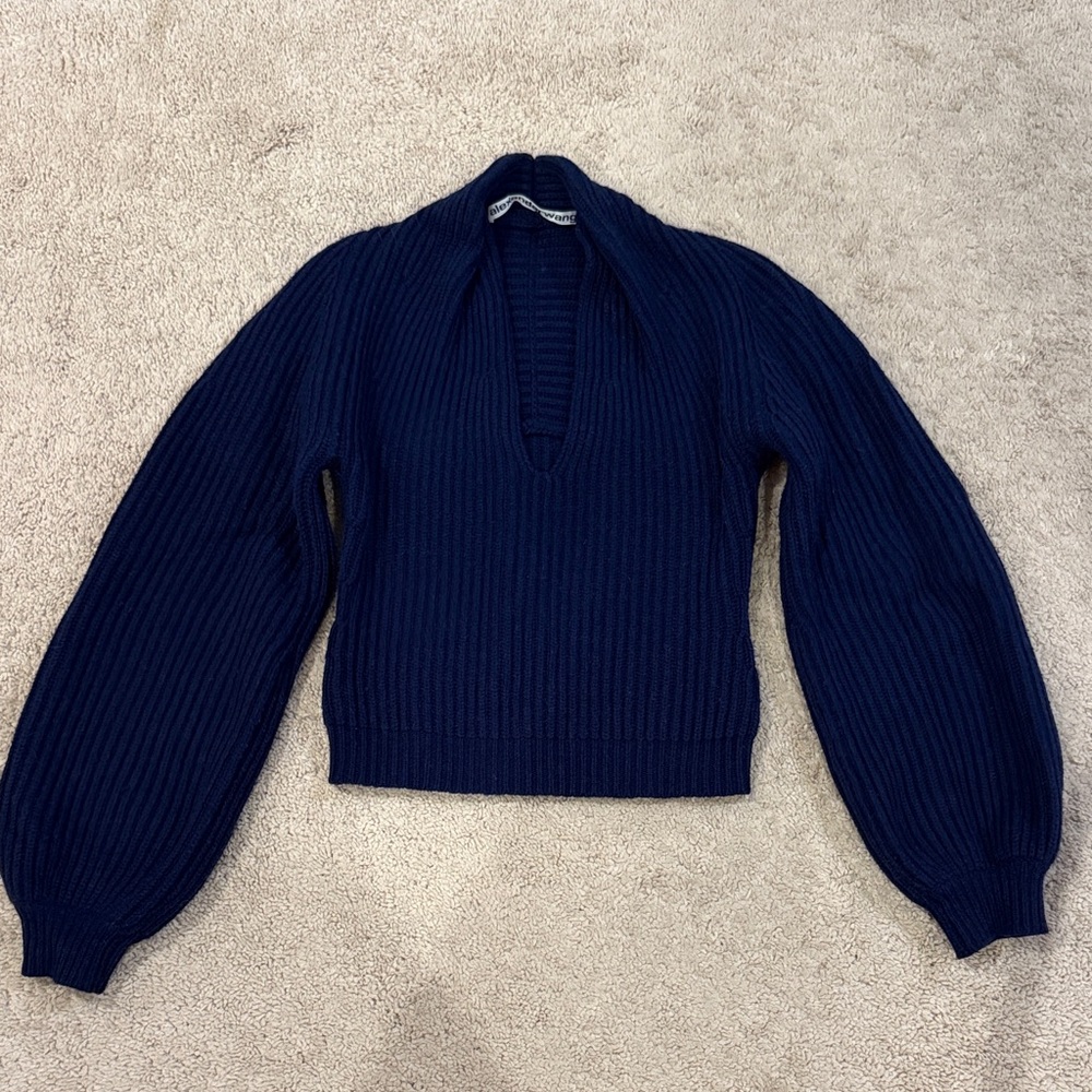 Alexander Wang Deep Blue V-Neck Sweater